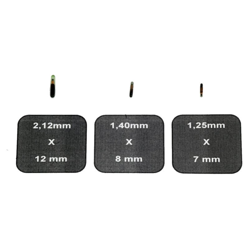 Kit com 5 Microchip animal em formato de cápsula de vidro 1,40 x 8 mm